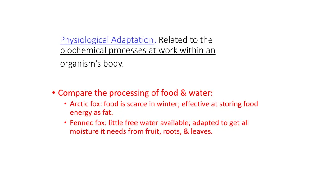 physiological adaptation related