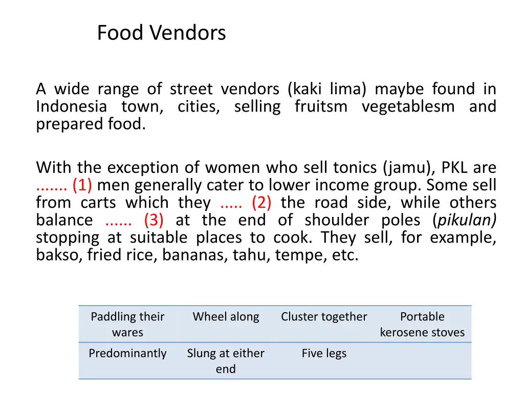 food vendors