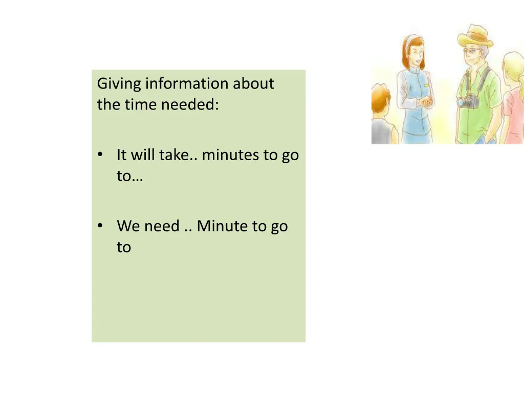 giving information about the time needed