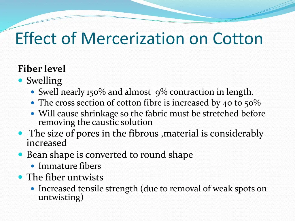 effect of mercerization on cotton 1