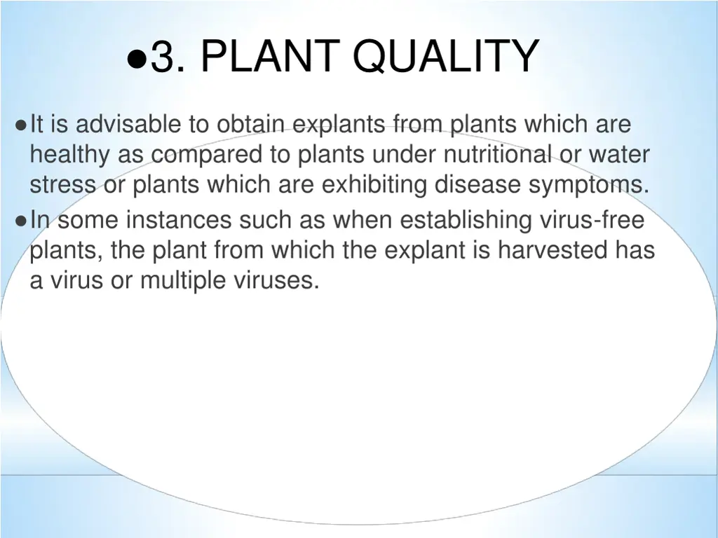 3 plant quality