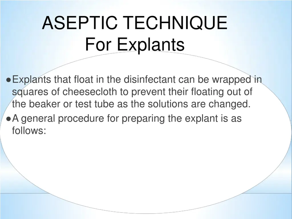 aseptic technique for explants 1