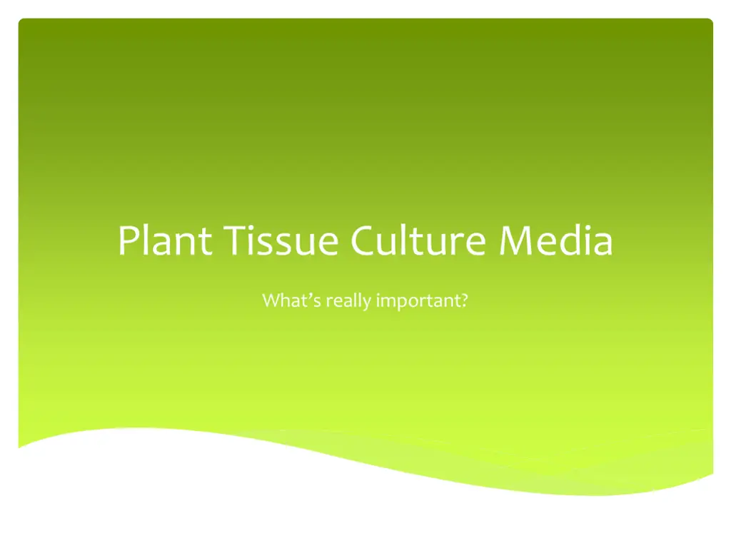 plant tissue culture media