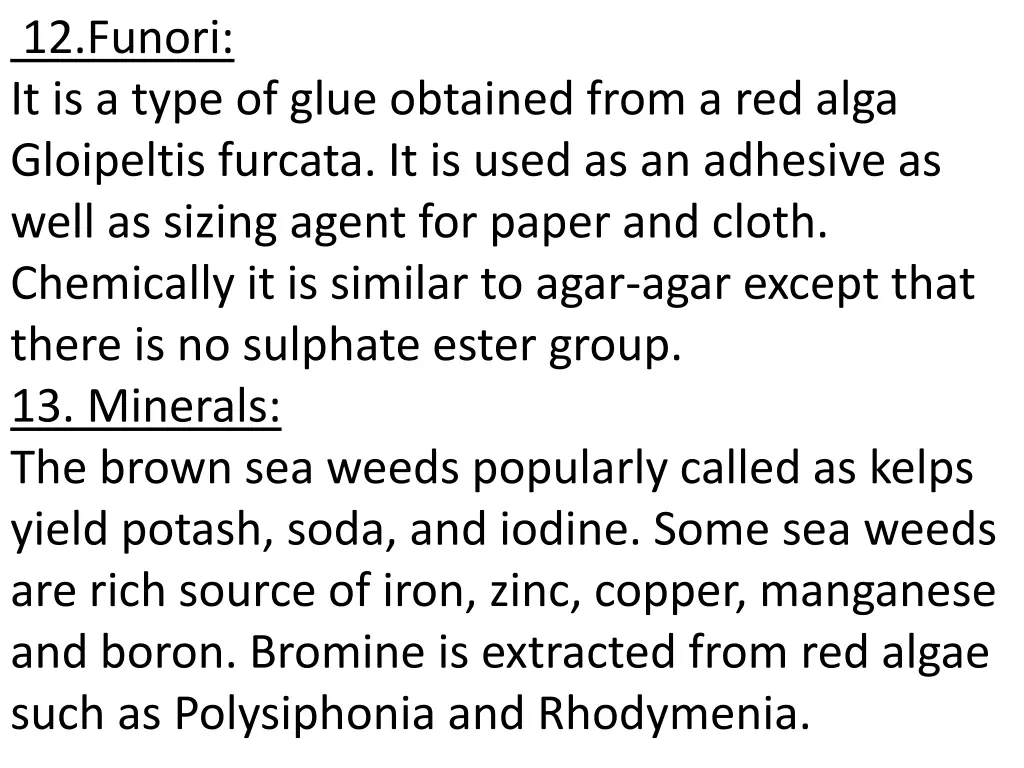 12 funori it is a type of glue obtained from