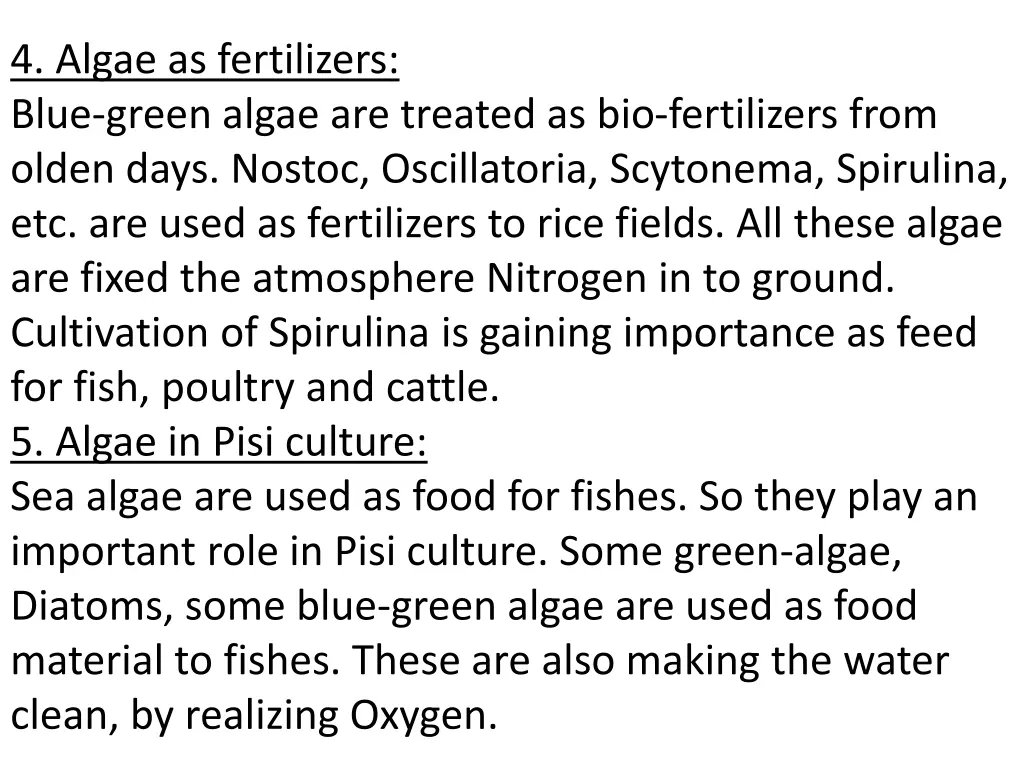 4 algae as fertilizers blue green algae