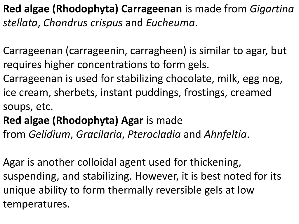 red algae rhodophyta carrageenan is made from