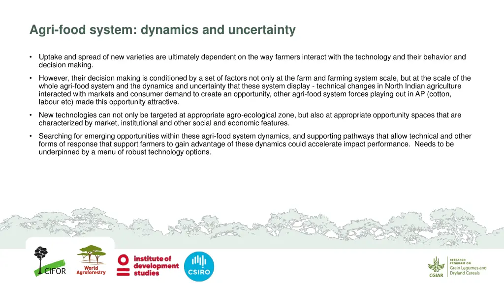 agri food system dynamics and uncertainty