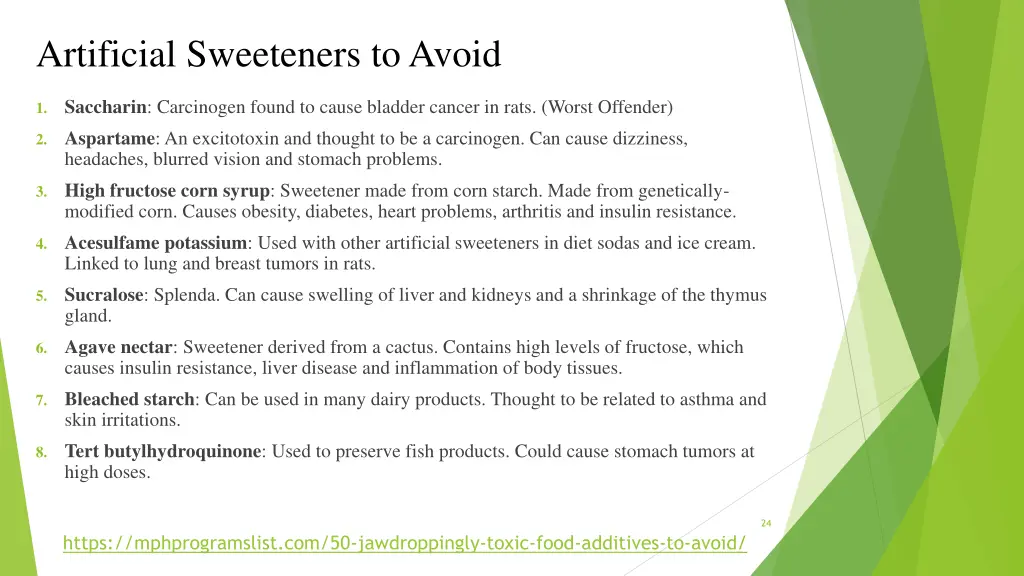 artificial sweeteners to avoid