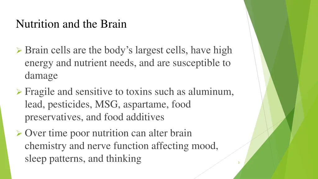 nutrition and the brain