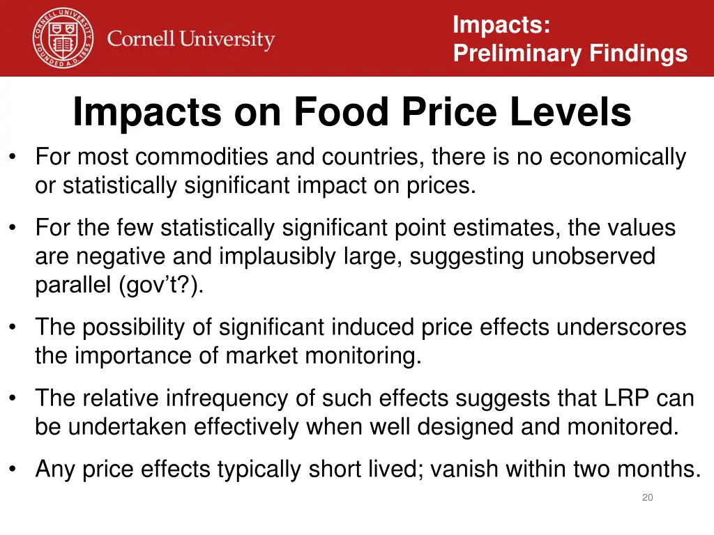 impacts preliminary findings 15