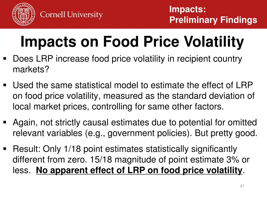 impacts preliminary findings 16