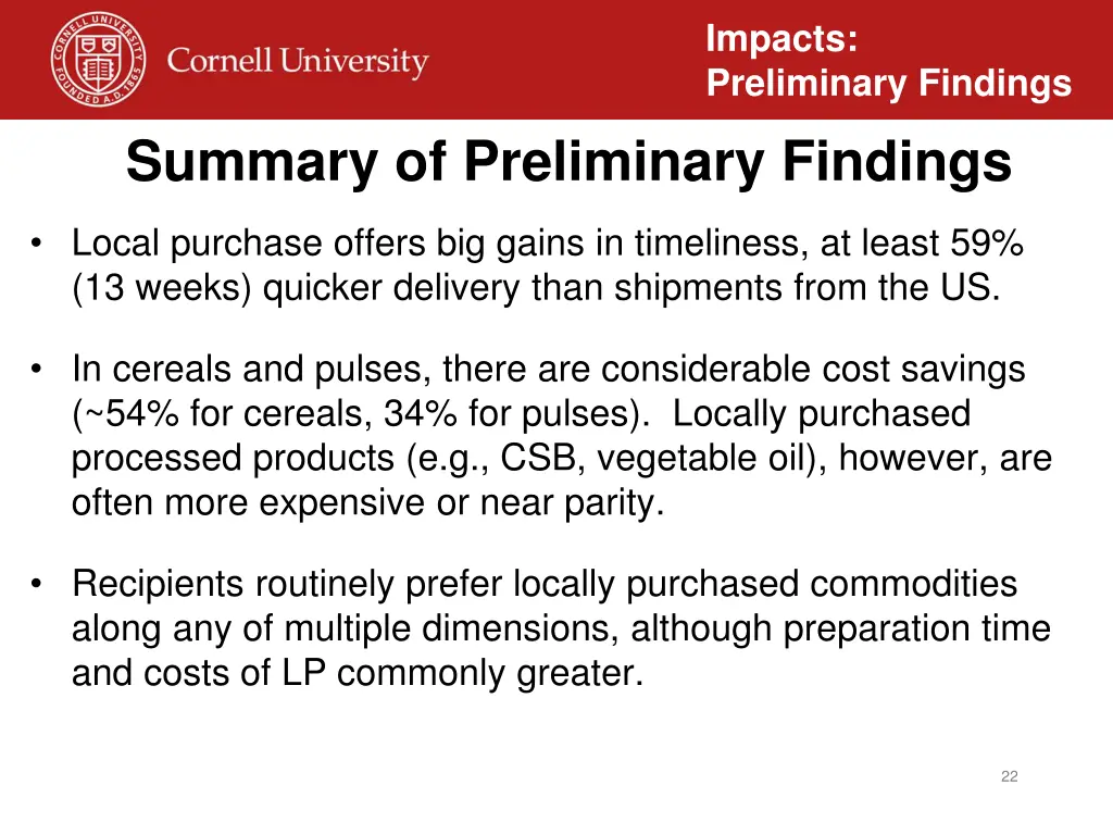 impacts preliminary findings 17