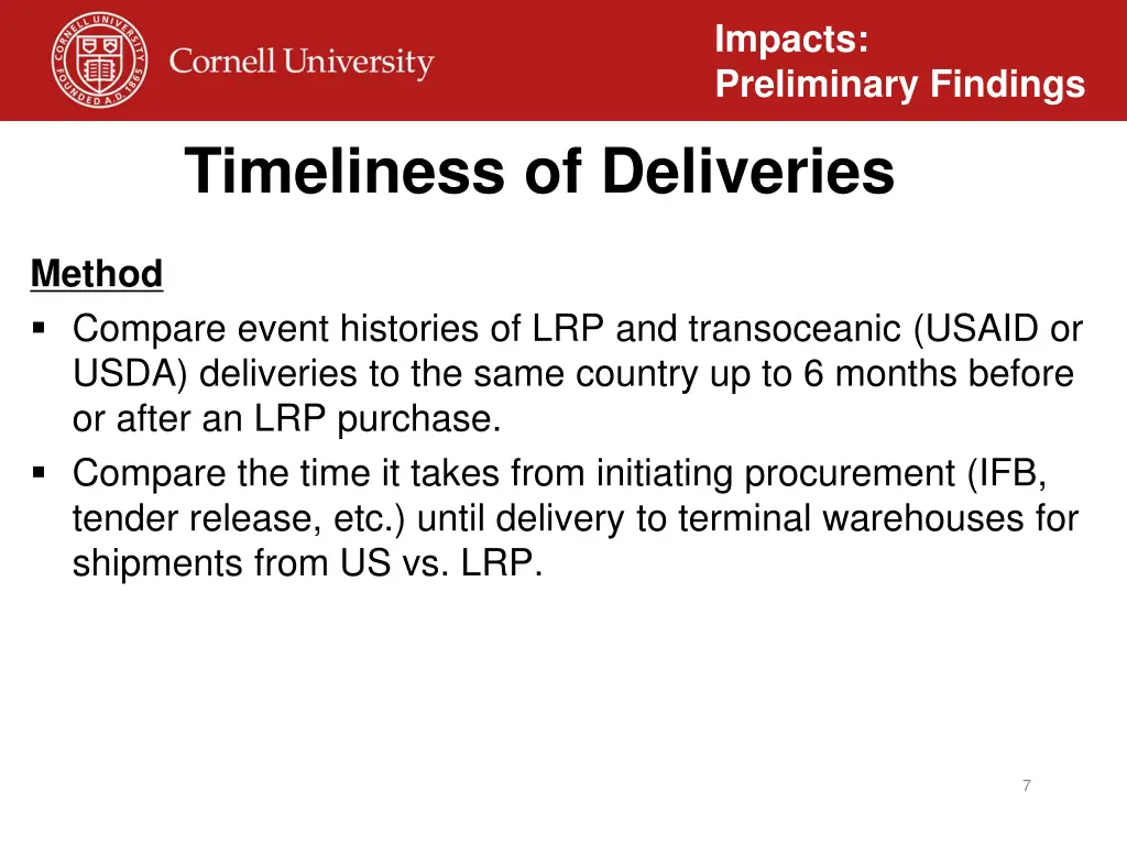 impacts preliminary findings 2