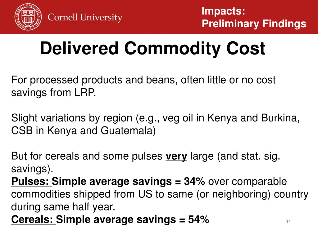 impacts preliminary findings 6