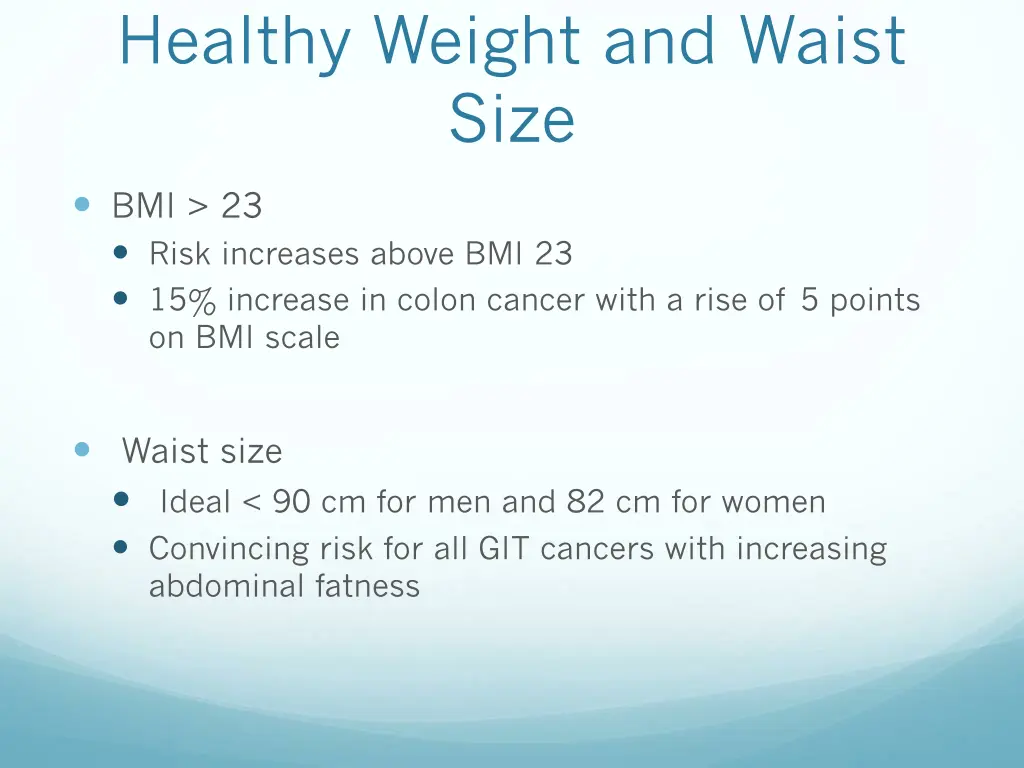 healthy weight and waist size