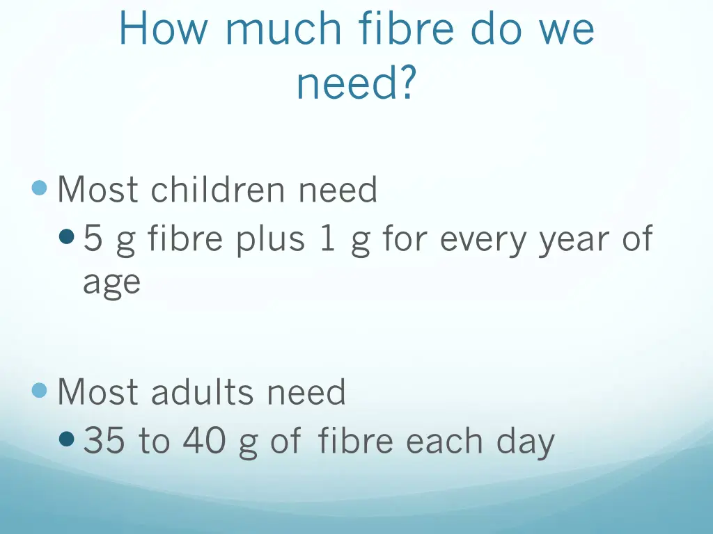 how much fibre do we need