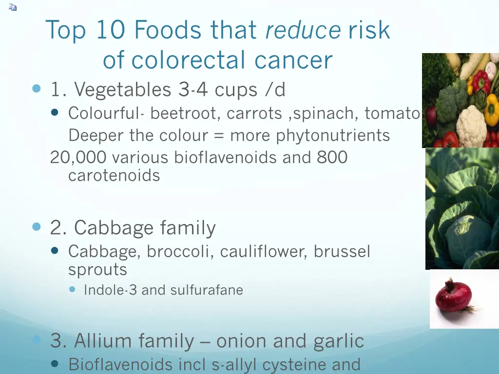 top 10 foods that reduce risk of colorectal