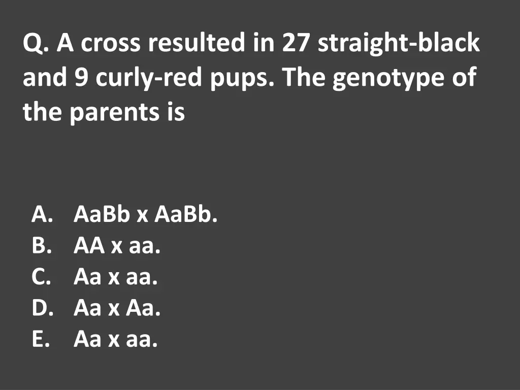 q a cross resulted in 27 straight black