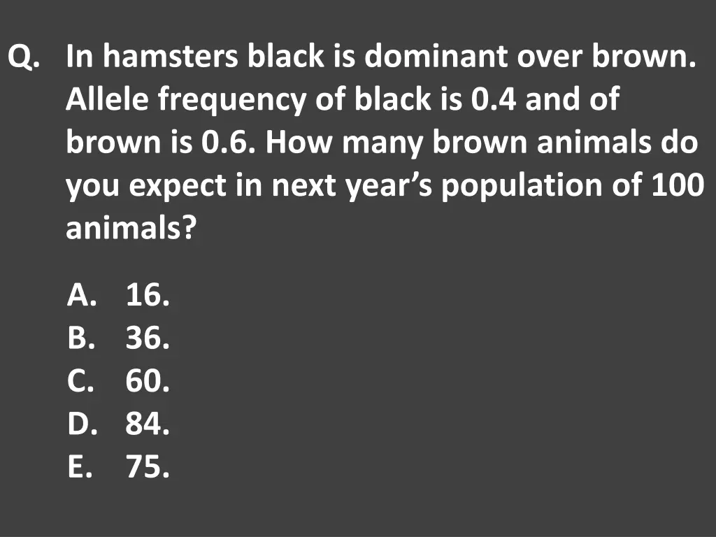 q in hamsters black is dominant over brown allele