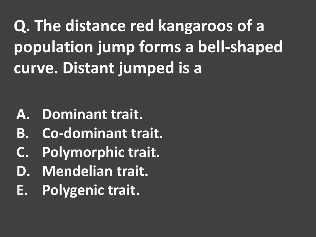 q the distance red kangaroos of a population jump