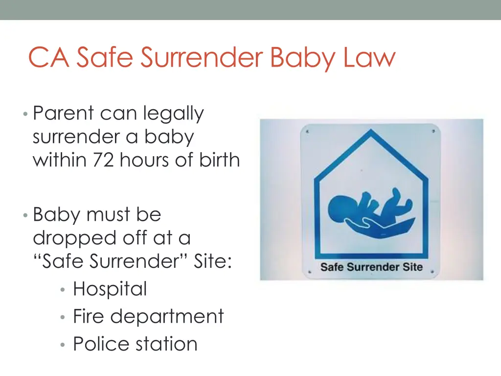 ca safe surrender baby law