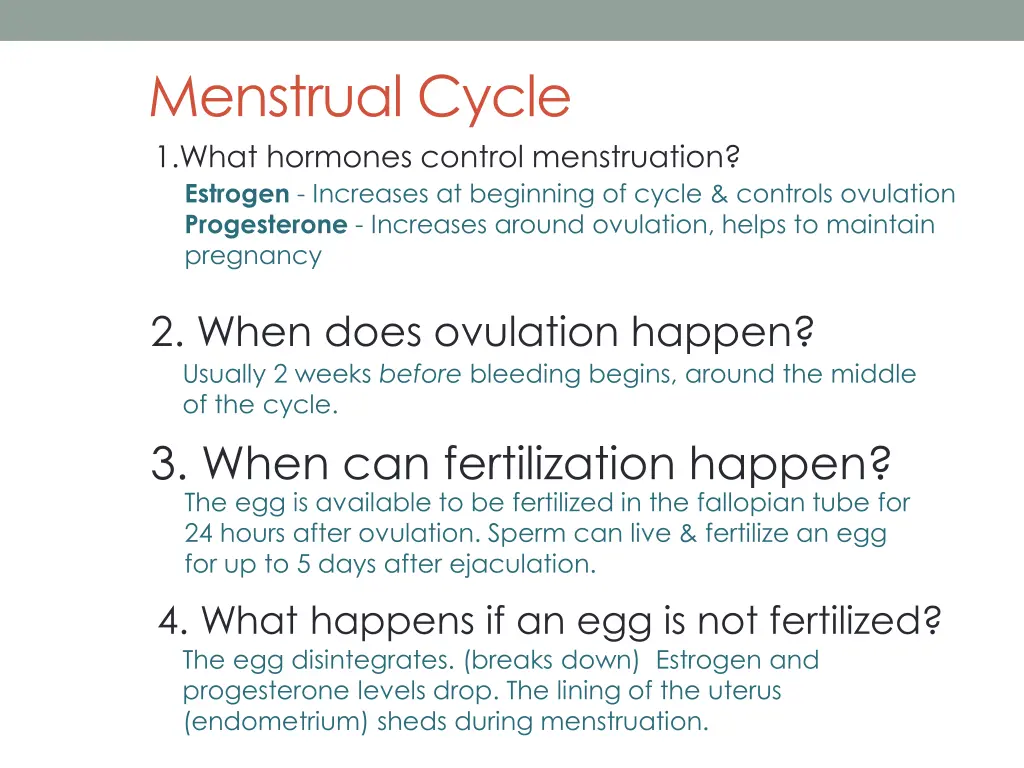 menstrual cycle 1 what hormones control