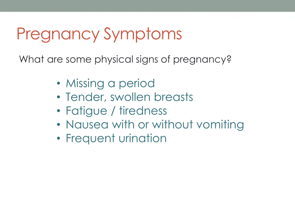 pregnancy symptoms