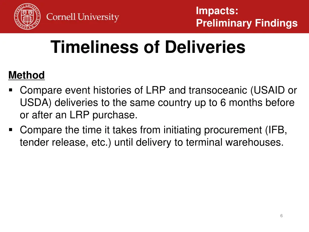 impacts preliminary findings 1