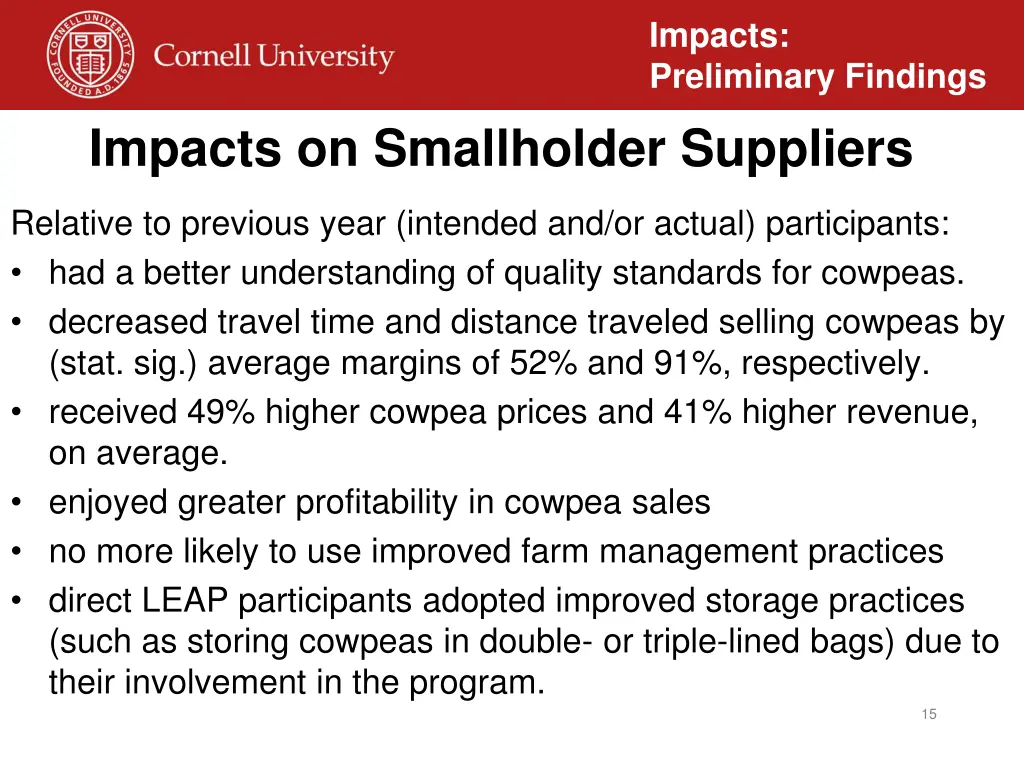 impacts preliminary findings 10