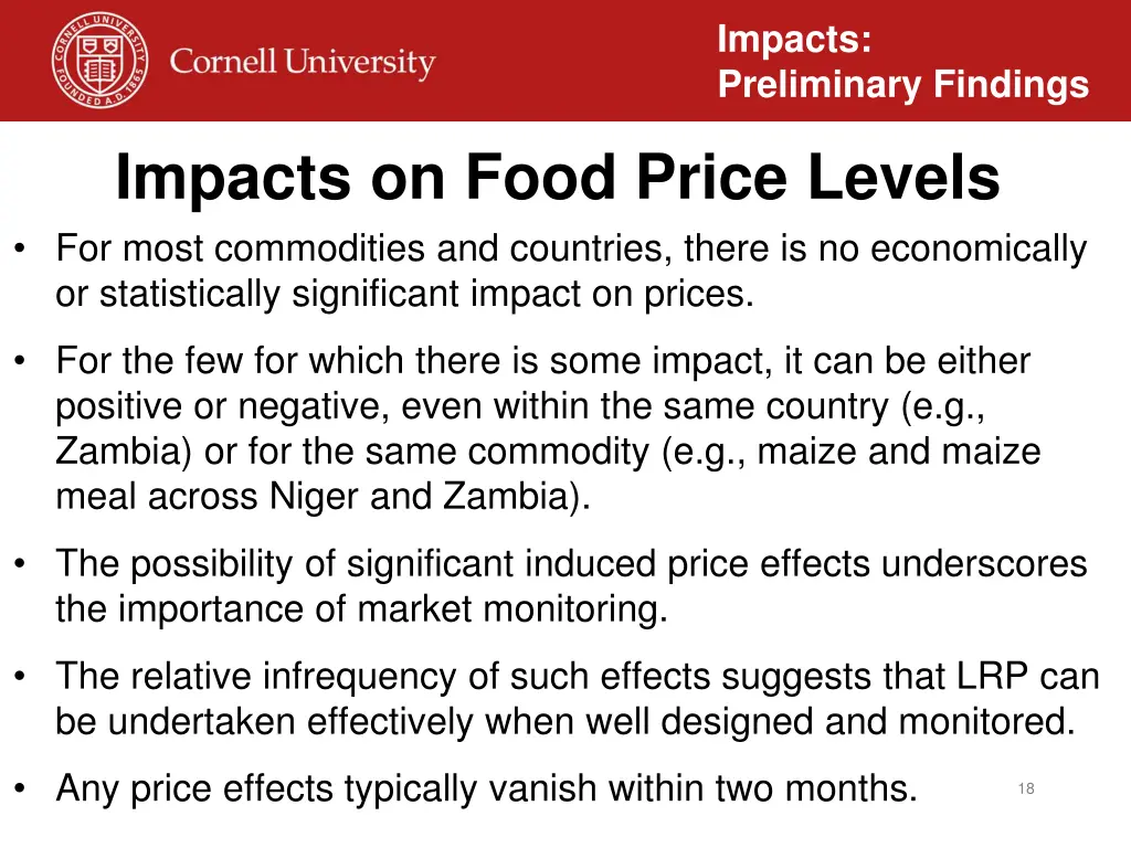 impacts preliminary findings 13