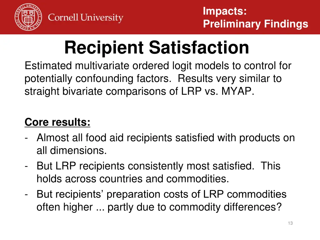 impacts preliminary findings 8