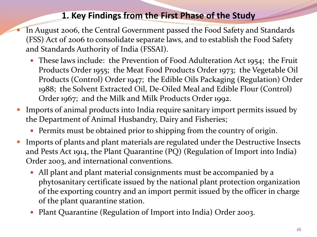 1 key findings from the first phase of the study 10