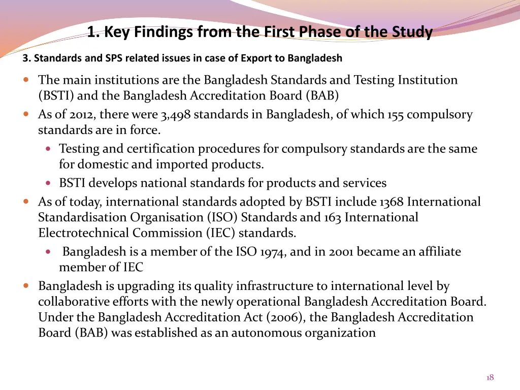 1 key findings from the first phase of the study 12