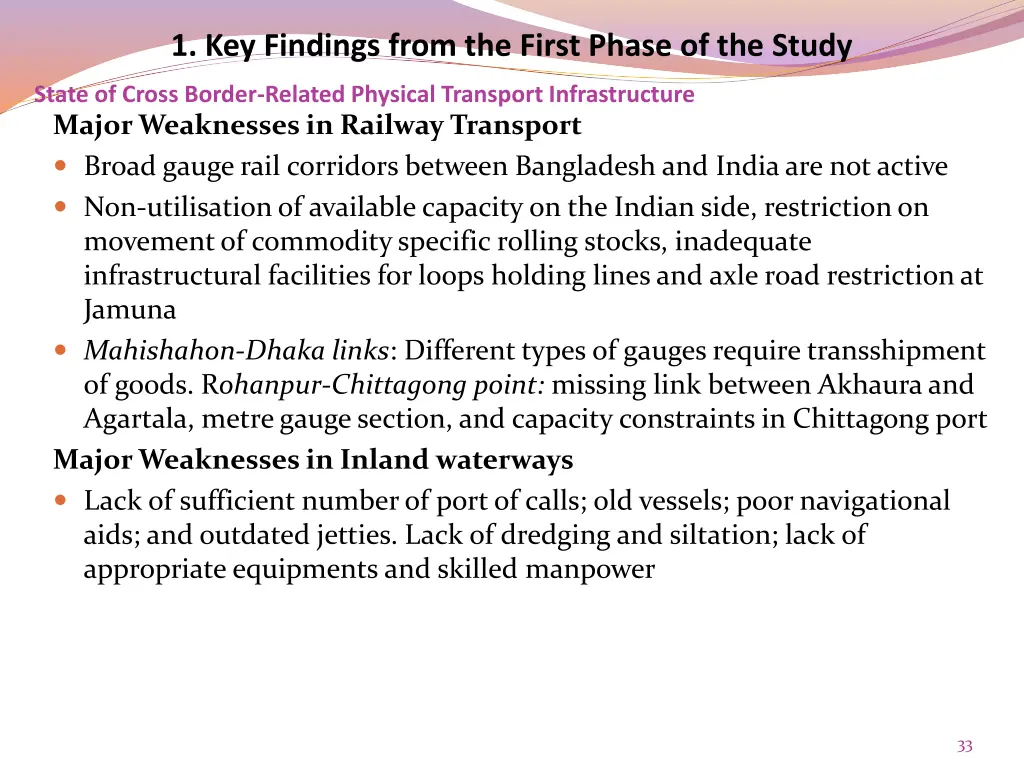 1 key findings from the first phase of the study 27