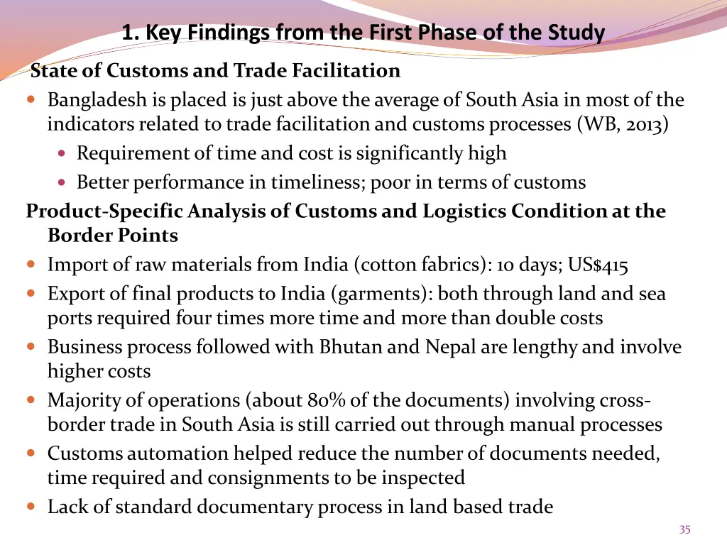 1 key findings from the first phase of the study 29