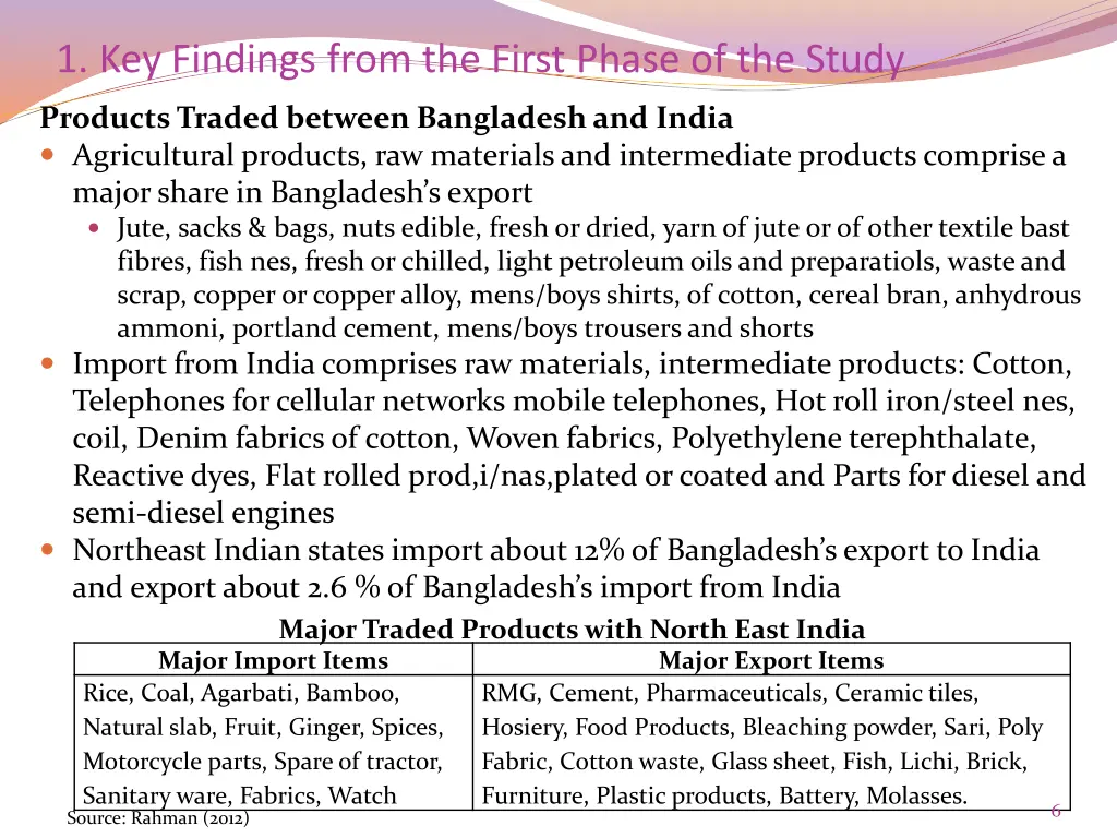 1 key findings from the first phase of the study