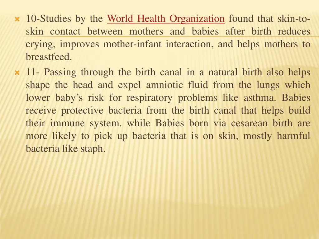 10 studies by the world health organization found