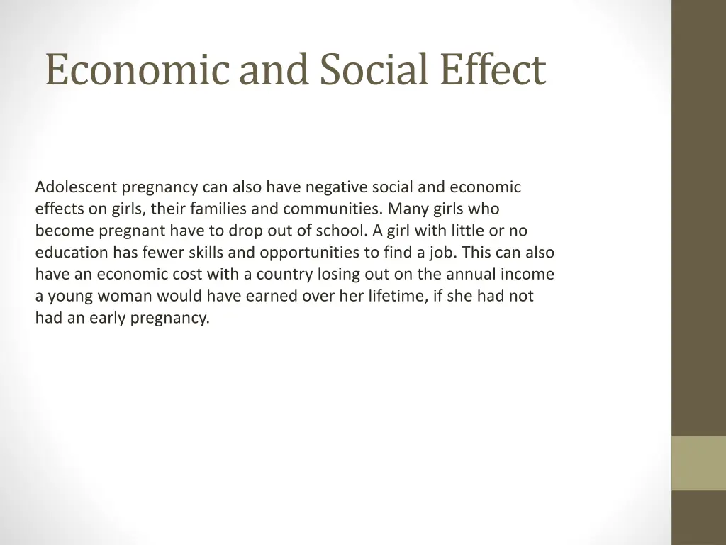 economic and social effect