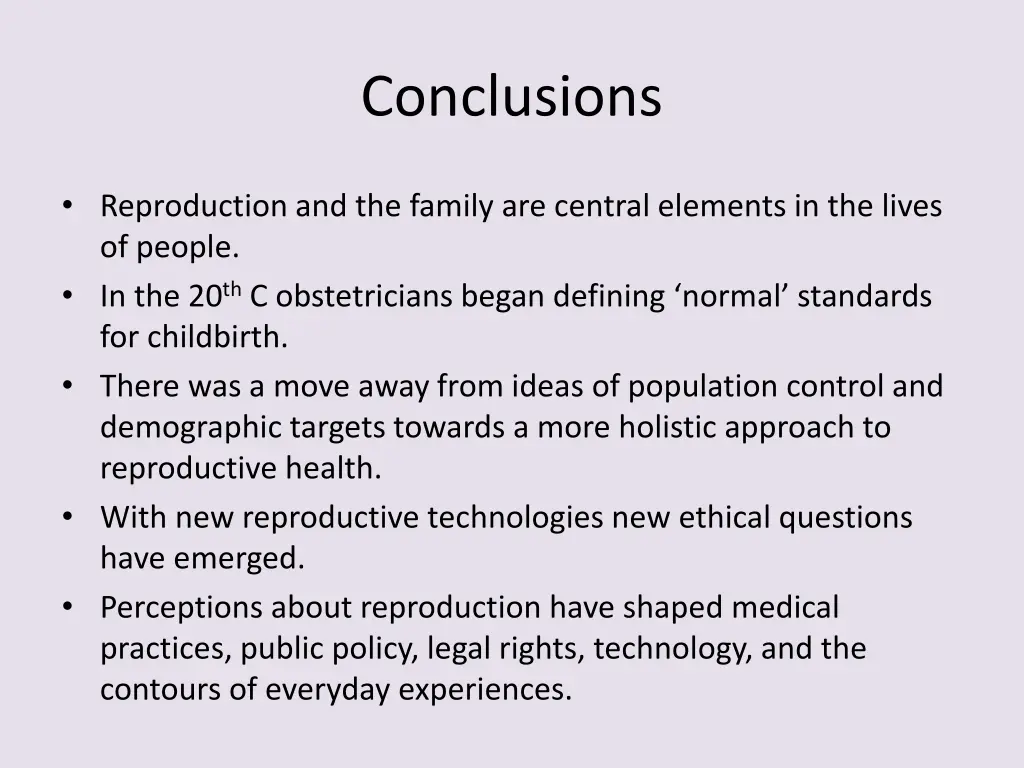 conclusions