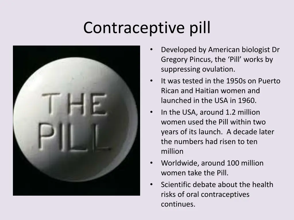 contraceptive pill