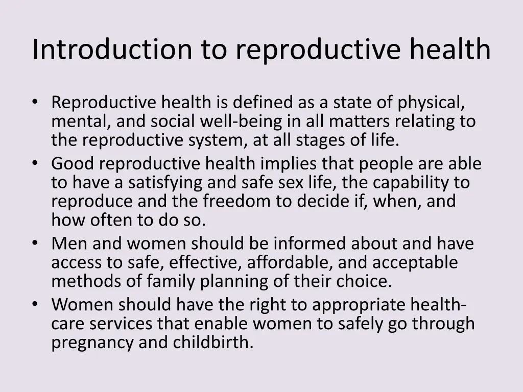 introduction to reproductive health