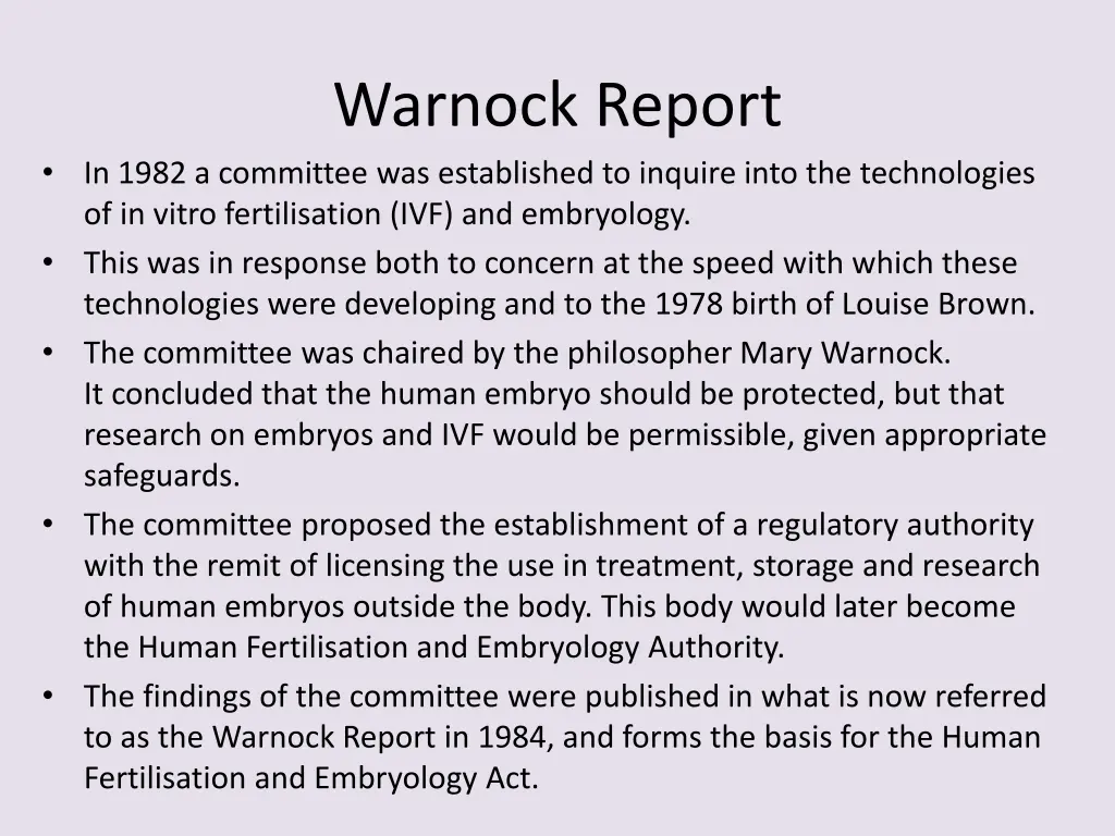 warnock report