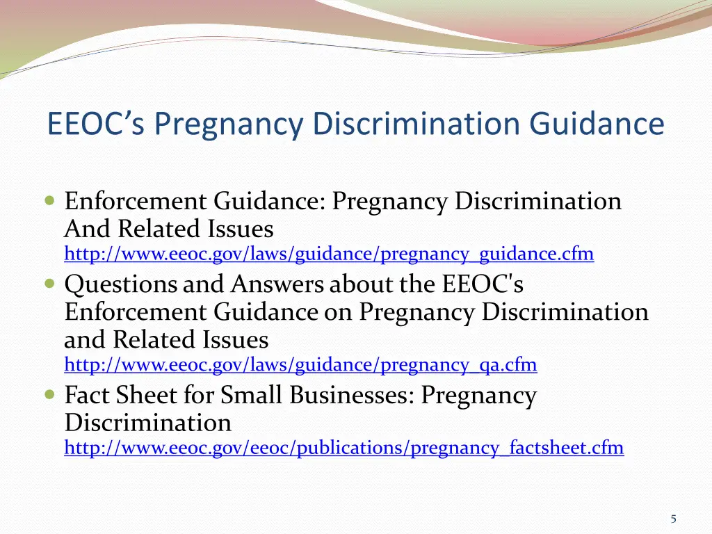 eeoc s pregnancy discrimination guidance