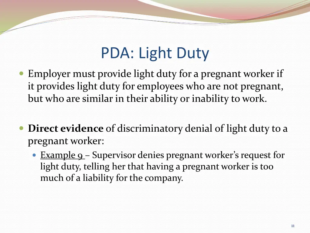 pda light duty