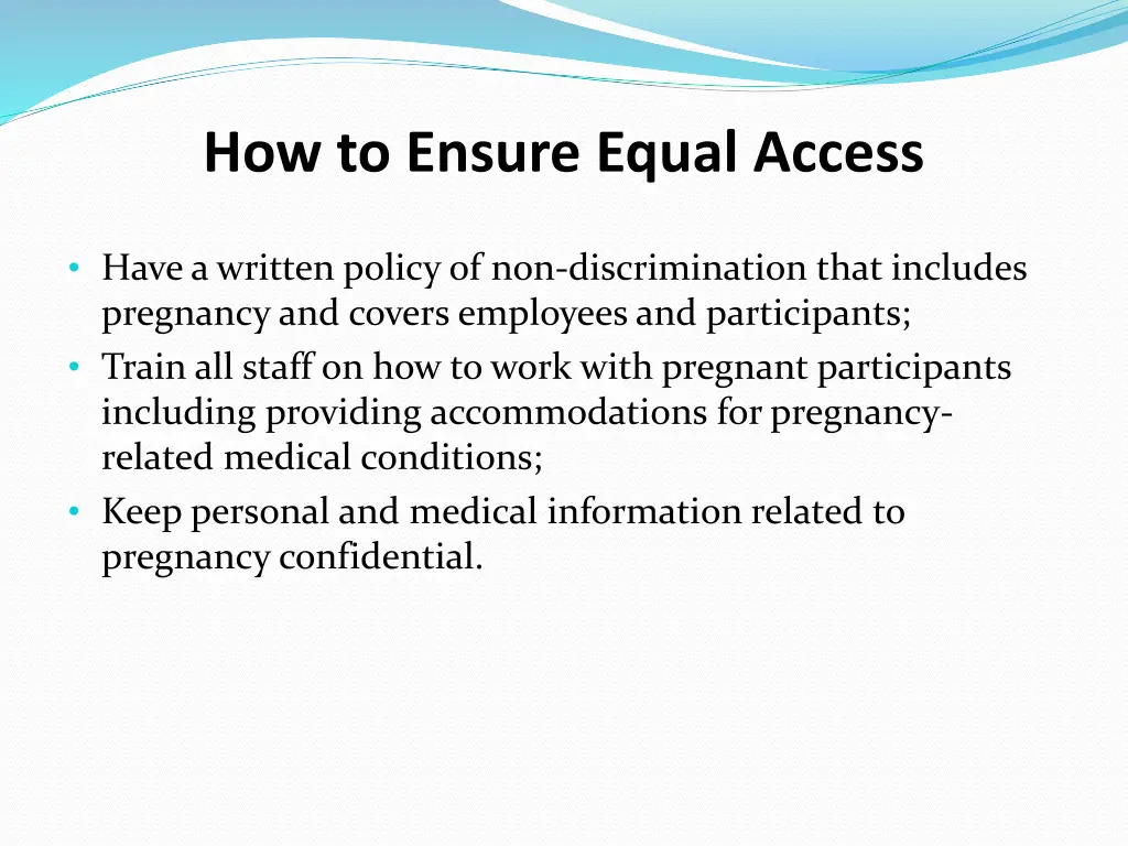 how to ensure equal access