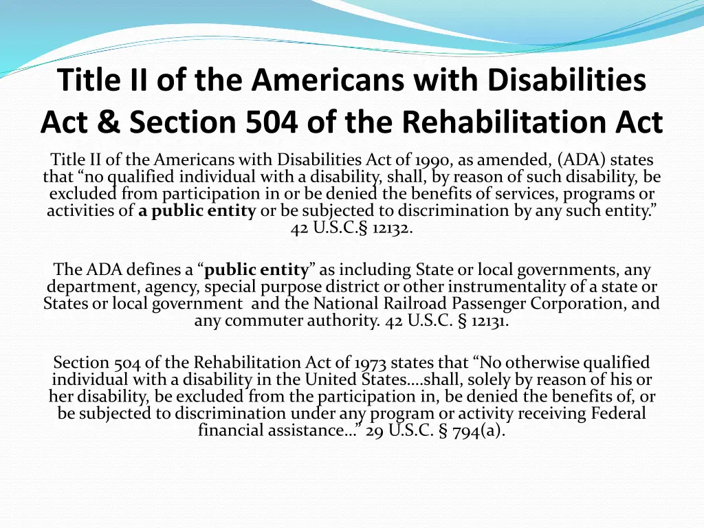 title ii of the americans with disabilities