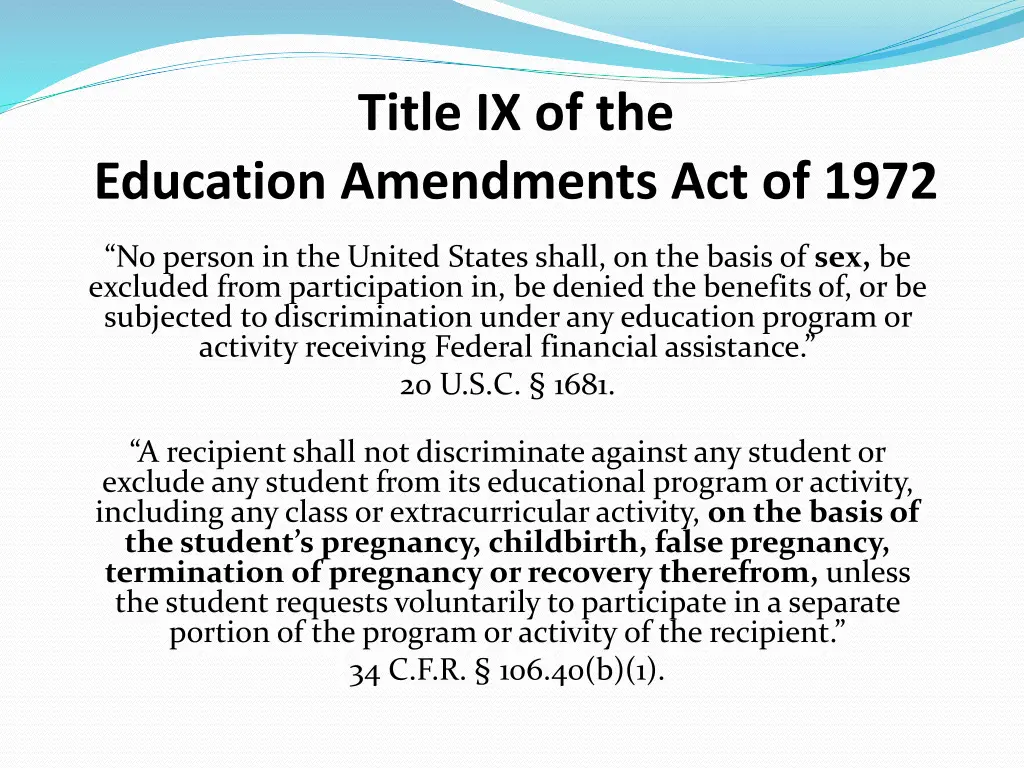 title ix of the