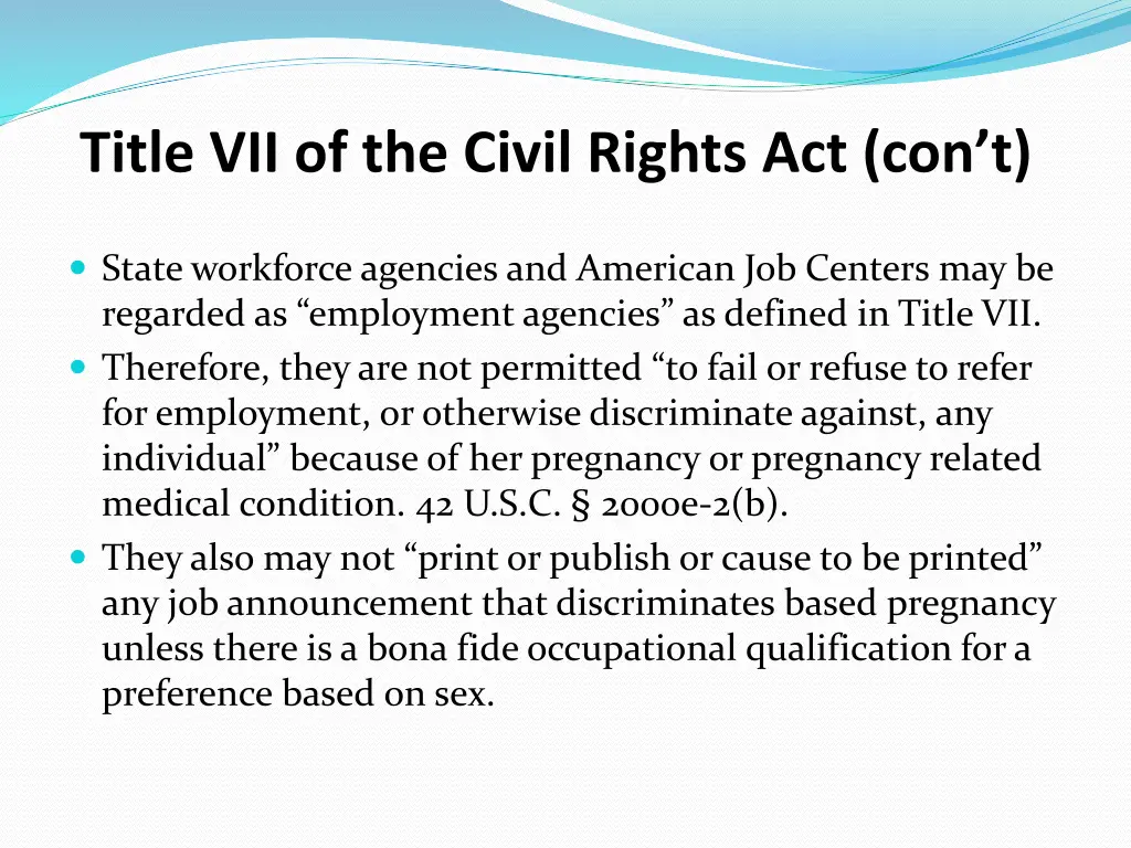 title vii of the civil rights act con t