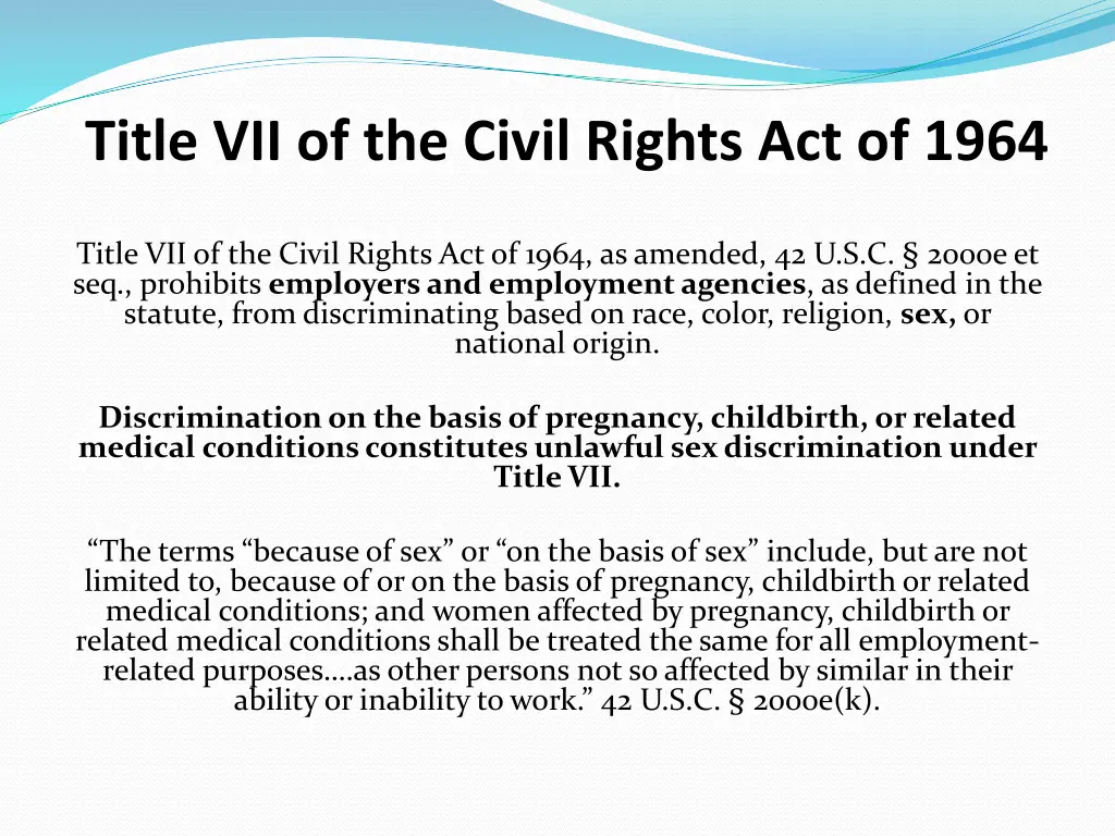 title vii of the civil rights act of 1964