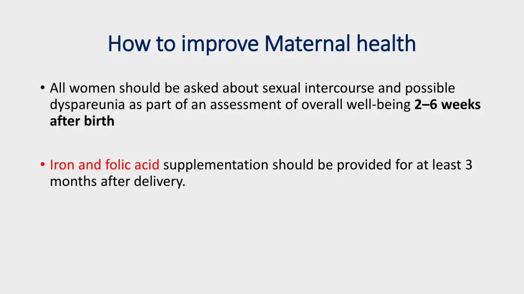 how to improve maternal health how to improve 1